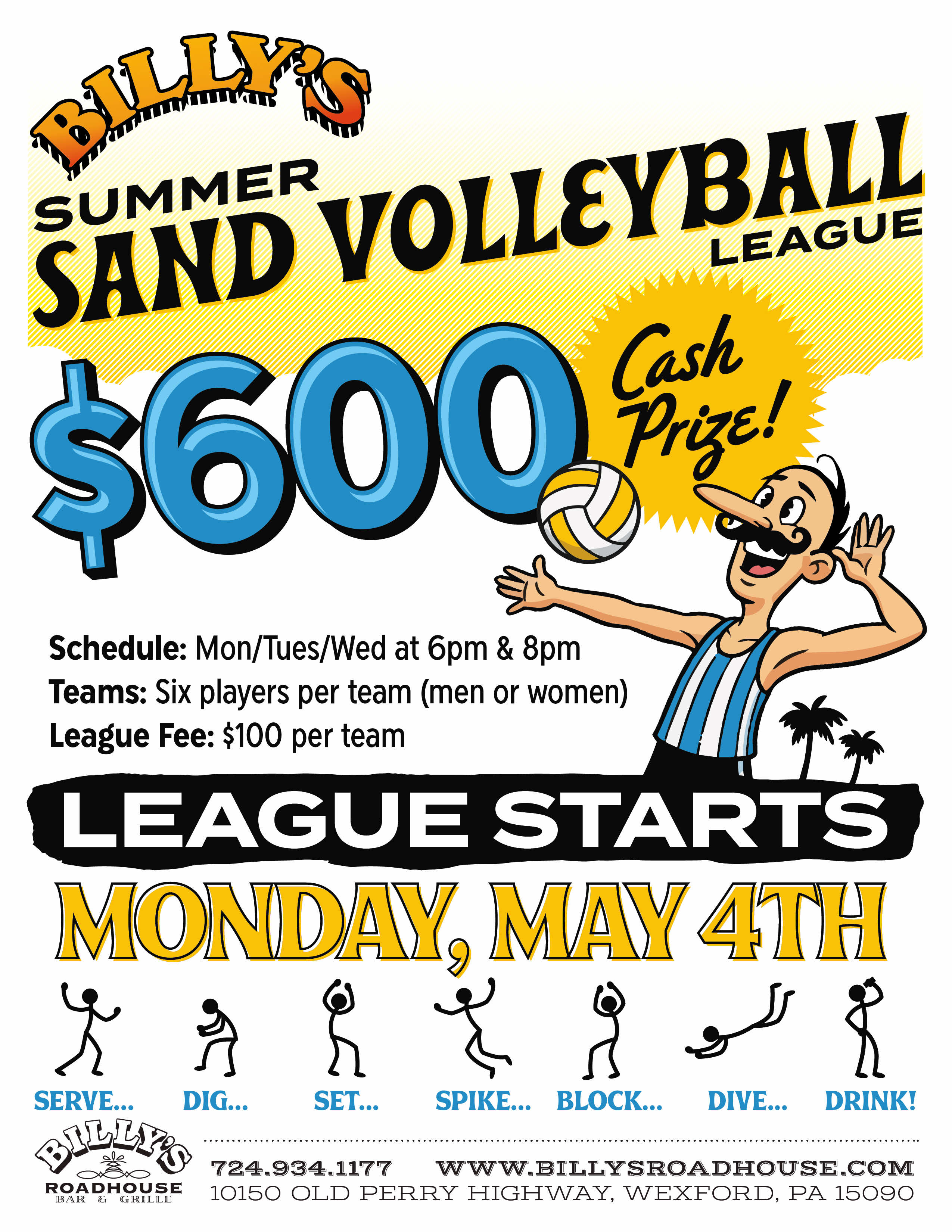 Summer Volleyball at Billy's Roadhouse!