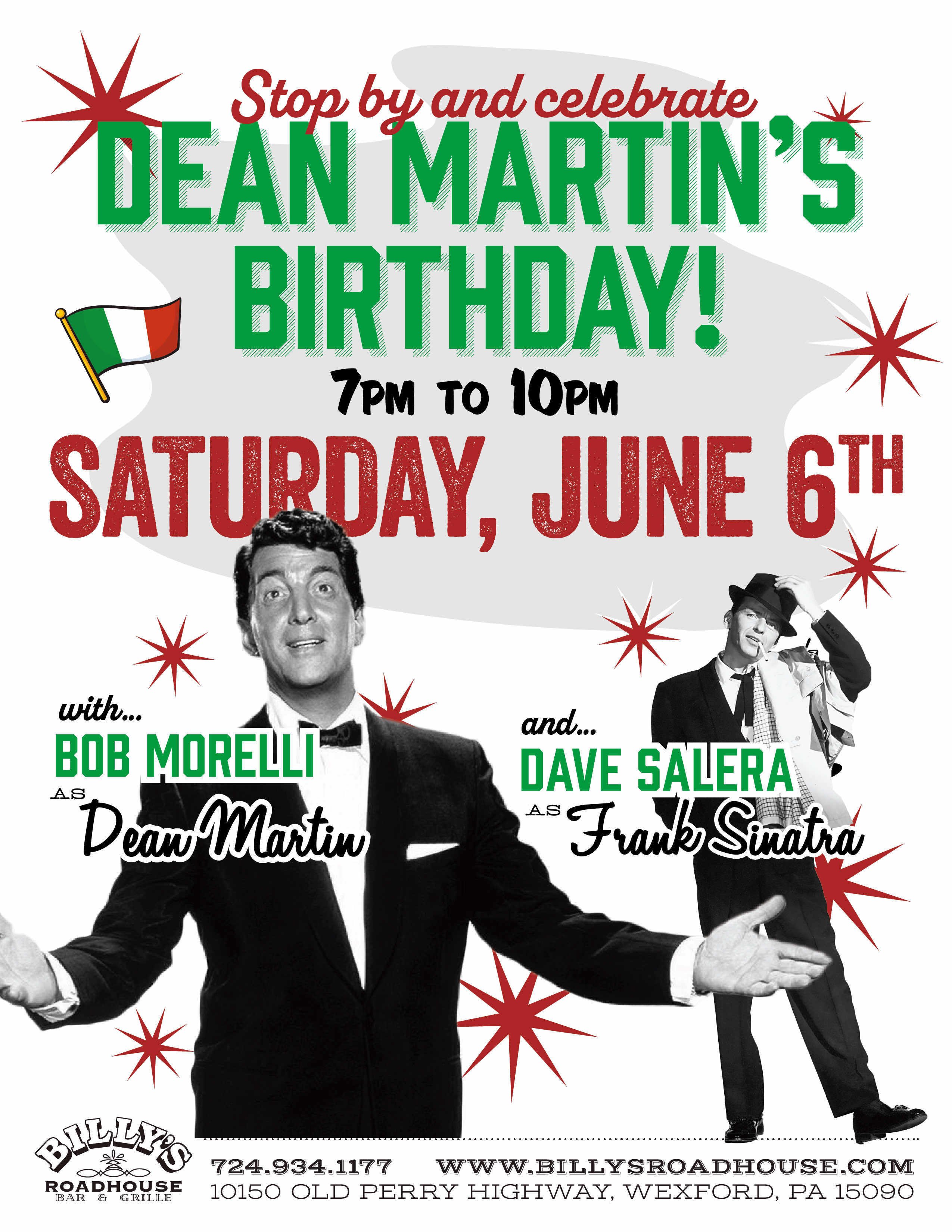 Dean Martin's Birthday at Billy's Roadhouse!