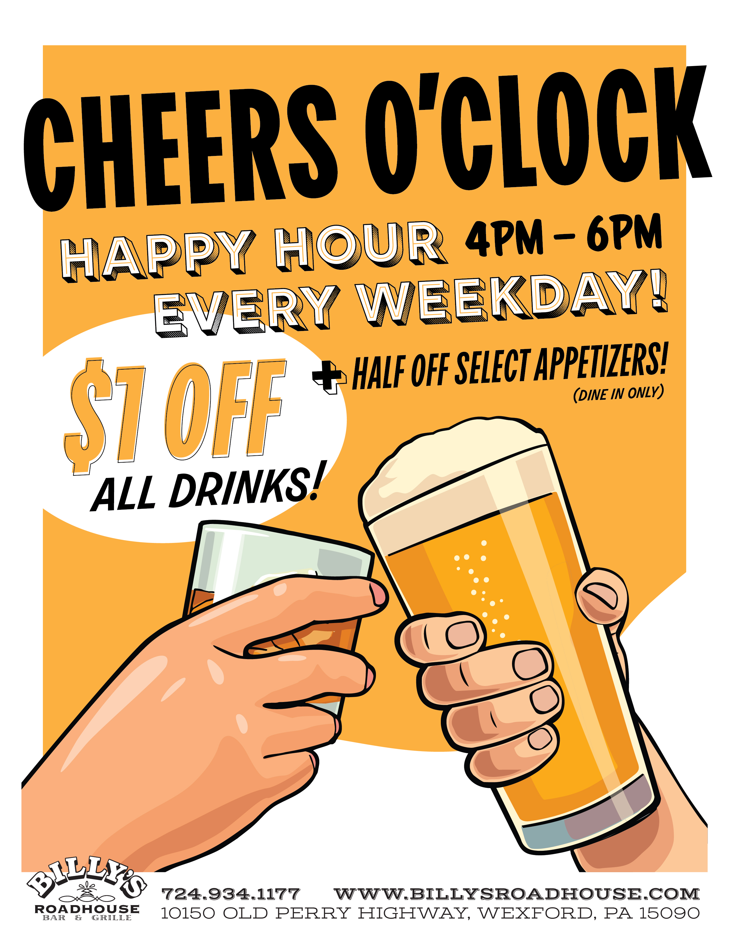 Billy's Roadhouse Happy Hour